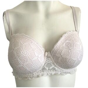 Intimissimi Lace Bra Women's Size 34D White Preformed Lined Cup EUC